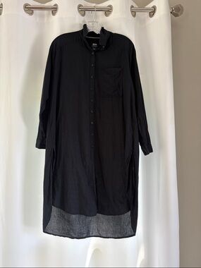 Anthropologie Maeve Black Button-Up Shirt Dress